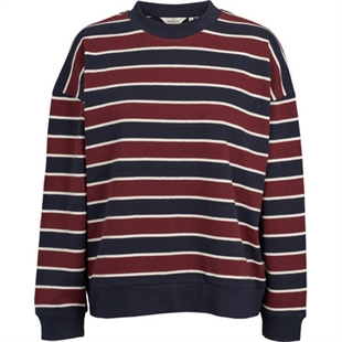 Basic apparel - Anneli oversized sweat Bordeaux truffle/sky captain